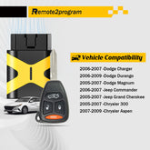 Simple and Safe Self Programming Car Key Control and Uncut Car Key Fob Replacement for 2006-2009 Dodge RAM 1500 2500 3500 4000 with FCC: KOBDT04A